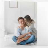 Minimalistisch kerstscript/fotozilver drieluik kaart (Binnenzijde eerst)