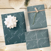 Minimalistisch kerstscript groen inpakpapier vel