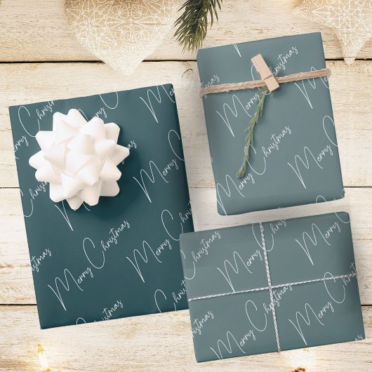 Minimalistisch kerstscript groen inpakpapier vel