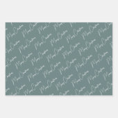 Minimalistisch kerstscript groen inpakpapier vel (Voorkant 3)