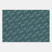 Minimalistisch kerstscript groen inpakpapier vel (Voorkant)