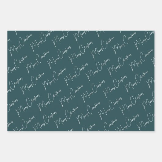 Minimalistisch kerstscript groen inpakpapier vel (Voorkant)