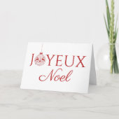 Minimalistisch kerstsieraad Joyeux Noel Feestdagen Kaart (Voorkant)