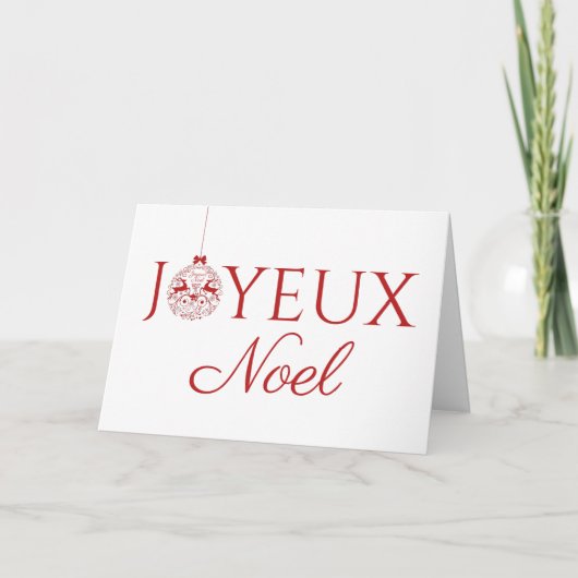Minimalistisch kerstsieraad Joyeux Noel Feestdagen Kaart (Voorkant)