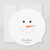 Minimalistisch kerstsnowman handgeschreven script feestdagenkaart (Voorkant)