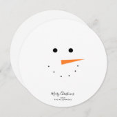 Minimalistisch kerstsnowman handgeschreven script feestdagenkaart (Voorkant / Achterkant)