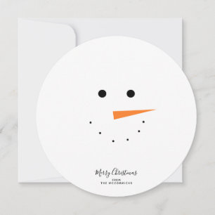 Minimalistisch kerstsnowman handgeschreven script feestdagenkaart