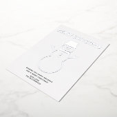 Minimalistisch kerstsnowman Silver Folie Feestdagenkaart (Gedraaid)