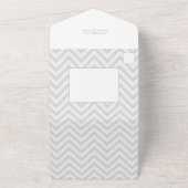 Minimalistisch kerstviering Multi-Photo Grey Chevr All In One Uitnodiging (Buitenkant)