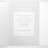 Minimalistisch kerstviering Multi-Photo Grey Chevr Drieluik Wenskaart (Binnenkant midden)