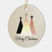 Minimalistisch kerstzwart en Roos Gold Keramisch Ornament (Links)