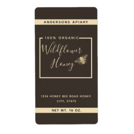 Minimalistisch keurmerk van de moderne honingbijen etiket