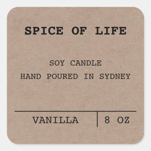 Minimalistisch keurmerk voor de zacht-zeug-kraft vierkante sticker (Voorkant)