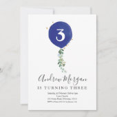 Minimalistisch Kind Ballon Birthday voor jongen Kaart (Voorkant)