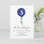 Minimalistisch Kind Ballon Birthday voor jongen Kaart (Staand voorkant)