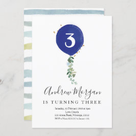 Minimalistisch Kind Ballon Birthday voor jongen Kaart