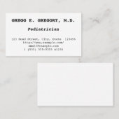 Minimalistisch kindergeneeskundig Visitekaartje (Voorkant / Achterkant)