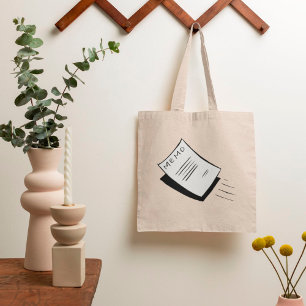 Minimalistisch kladpapier schets handgetekend tote bag