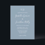 Minimalistisch Klassic Dusty Blue Wedding Kaart<br><div class="desc">Minimale klassieke uitnodiging voor blauwe bruiloft</div>