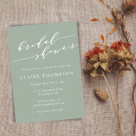 Minimalistisch Klassic Dusty Sage Green Vrijgezell Kaart