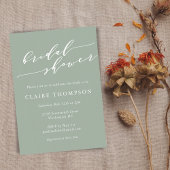 Minimalistisch Klassic Dusty Sage Green Vrijgezell Kaart