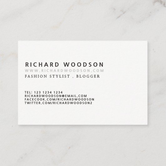 minimalistisch Klassic Professional Modern Elegant Visitekaartje (Achterkant)