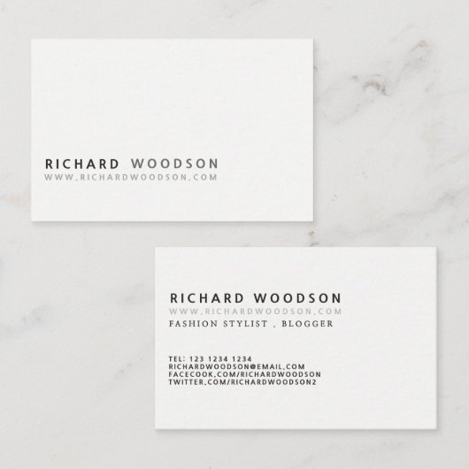 minimalistisch Klassic Professional Modern Elegant Visitekaartje (Voorkant / Achterkant)