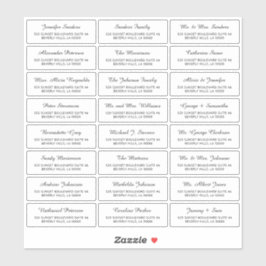 Minimalistisch klassiek adresetiket voor bruiloft sticker