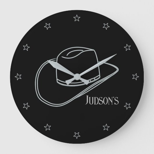 Minimalistisch klassiek Cowboy LG. Wandklok (Voorkant)
