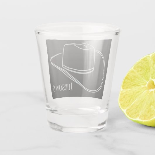 Minimalistisch klassiek cowboy shotglas shot glas (Achterkant)