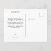 Minimalistisch klassiek, eenvoudig dank u briefkaa uitnodiging briefkaart (Achterkant)