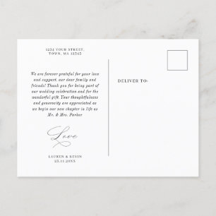 Minimalistisch klassiek, eenvoudig dank u briefkaa uitnodiging briefkaart