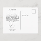 Minimalistisch klassiek, eenvoudig dank u briefkaa uitnodiging briefkaart (Achterkant)