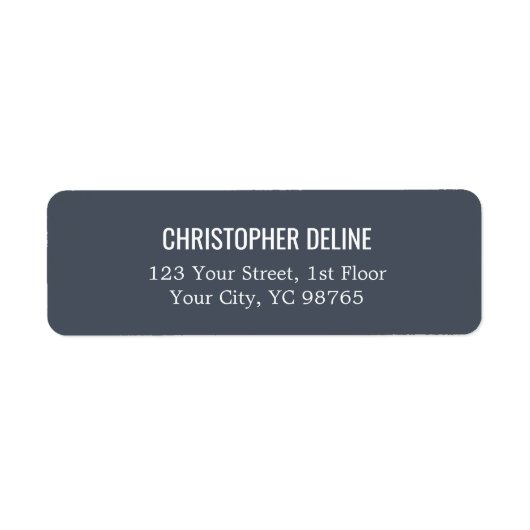 Minimalistisch klassiek elastisch blauw marinelabe etiket (Voorkant)