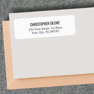 Minimalistisch klassiek elastisch wit label