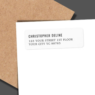 Minimalistisch klassiek elastisch wit label