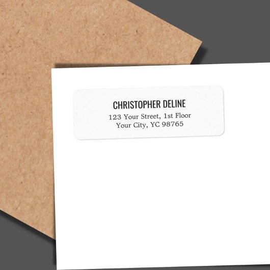 Minimalistisch klassiek elastisch wit label