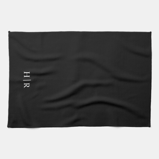 Minimalistisch klassiek elegant monogram theedoek (Horizontaal)