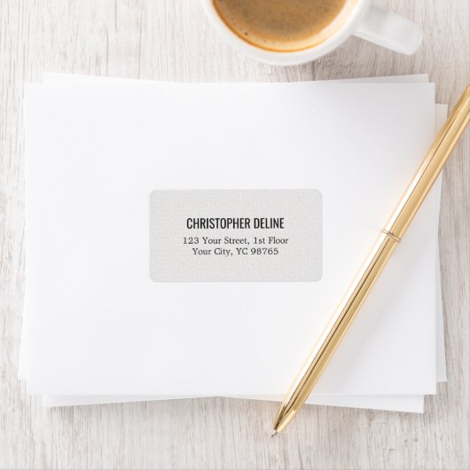 Minimalistisch klassiek elegant textuur wit label (Insitu)