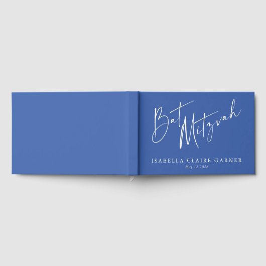 Minimalistisch klassiek Frans blauw aangepaste vle Gastenboek (Volledig)