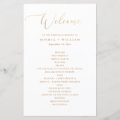 Minimalistisch Klassiek Gouden Script Trouwprogram (Voorkant)