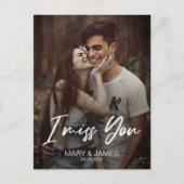 Minimalistisch klassiek grappig ik mis je moderne  briefkaart (Voorkant)