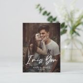 Minimalistisch klassiek grappig ik mis je moderne  briefkaart (Staand voorkant)