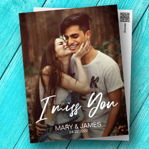 Minimalistisch klassiek grappig ik mis je moderne  briefkaart