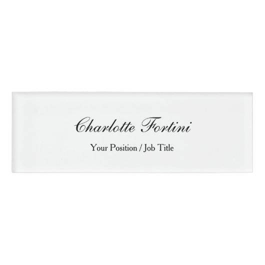 Minimalistisch klassiek handschrift naambadge (Voorkant)