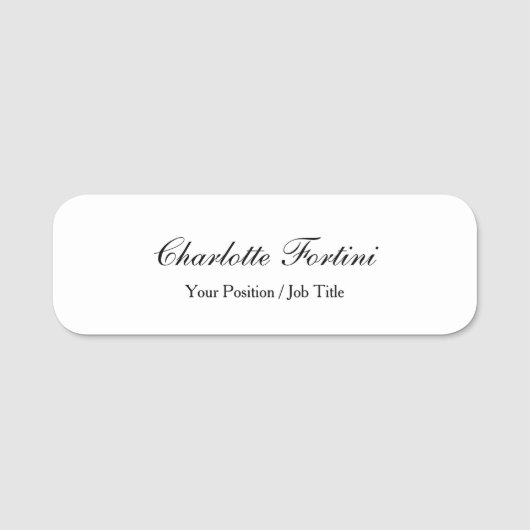 Minimalistisch klassiek handschrift naamplaatje (Voorkant)