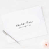 Minimalistisch klassiek handschrift ovale sticker (Envelop)