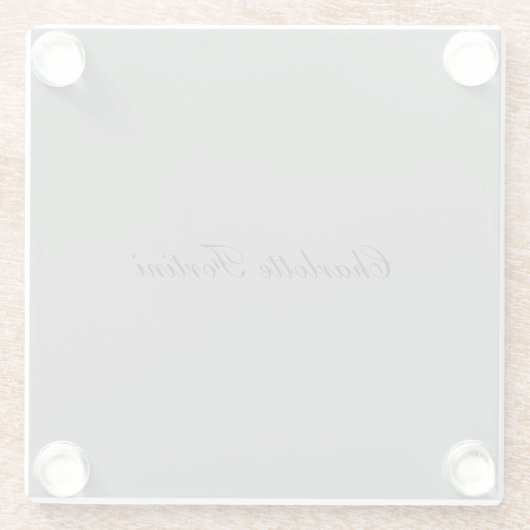 Minimalistisch klassiek handschrift script naam gr glazen onderzetter (Achterkant)