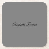 Minimalistisch klassiek handschrift script naam gr kartonnen onderzetters (Voorkant)