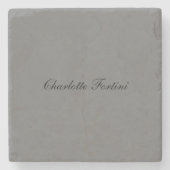 Minimalistisch klassiek handschrift script naam gr stenen onderzetter (Voorkant)